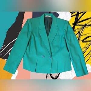 80s Vintage Teal Blazer